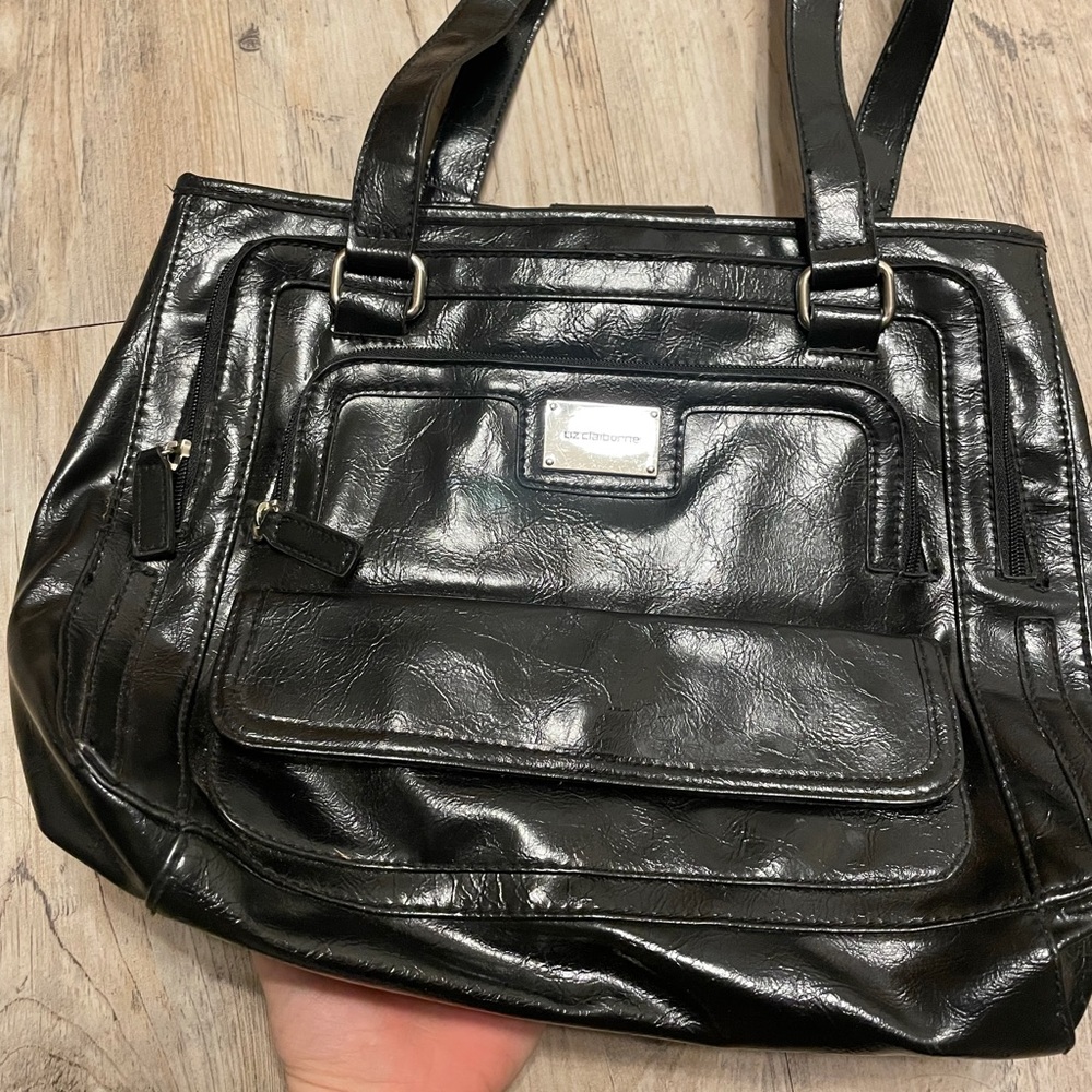 Black leather Liz Claiborne Bag